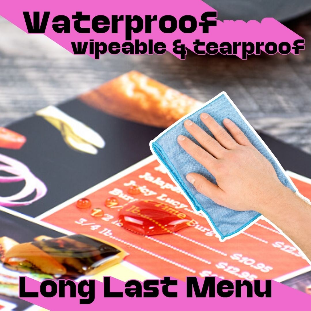 a hand wiping wet menu