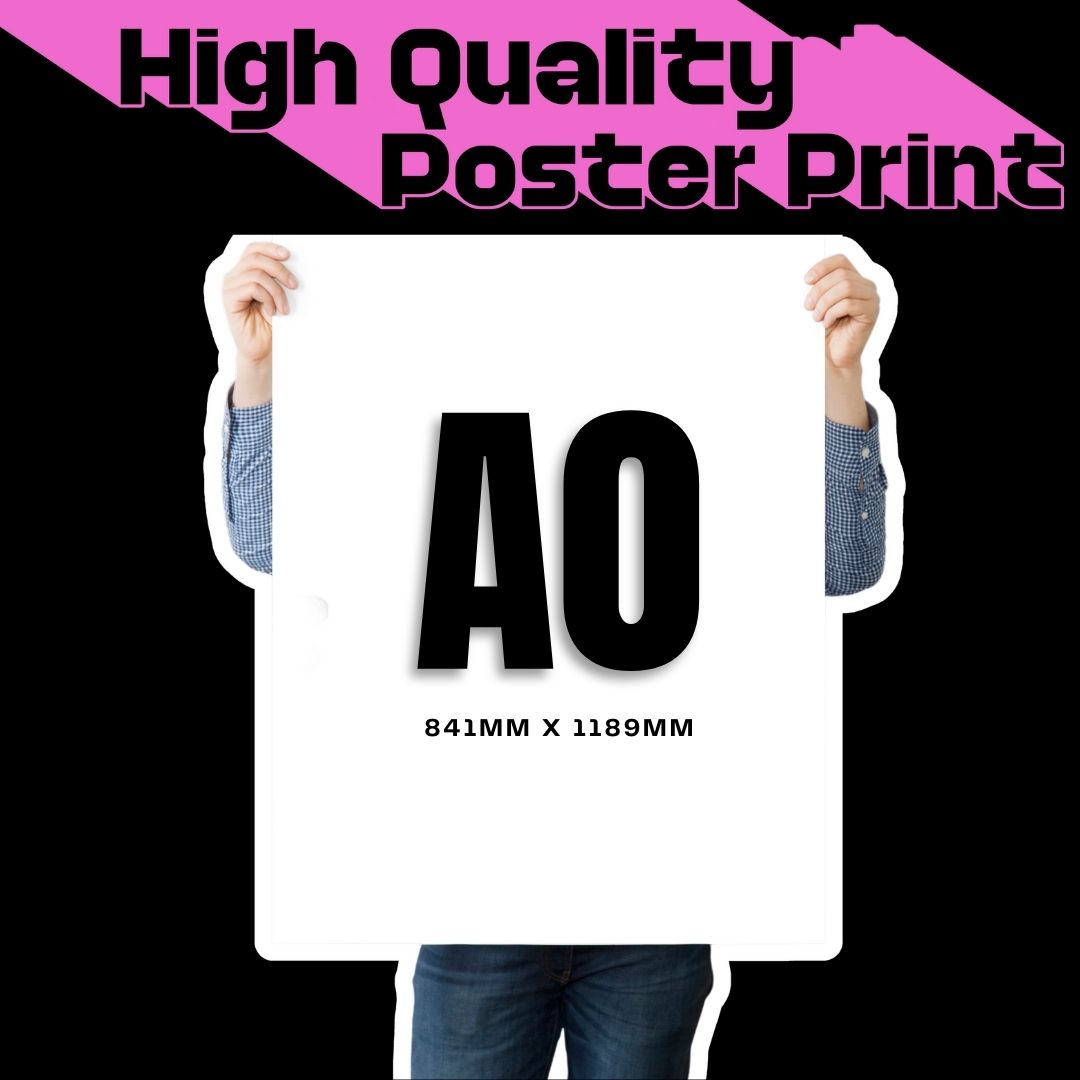 A man holding A0 poster