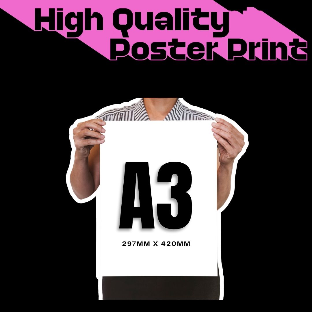 A man holding A3 poster